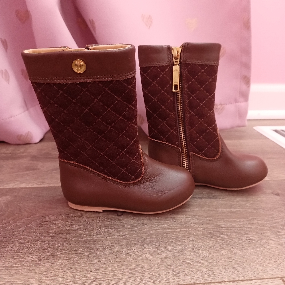 Brown Quilted Women's Boots
